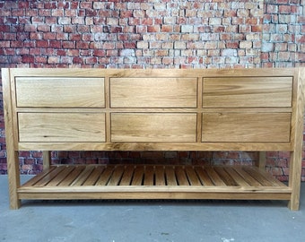 72" White Walnut Bathroom Vanity Base