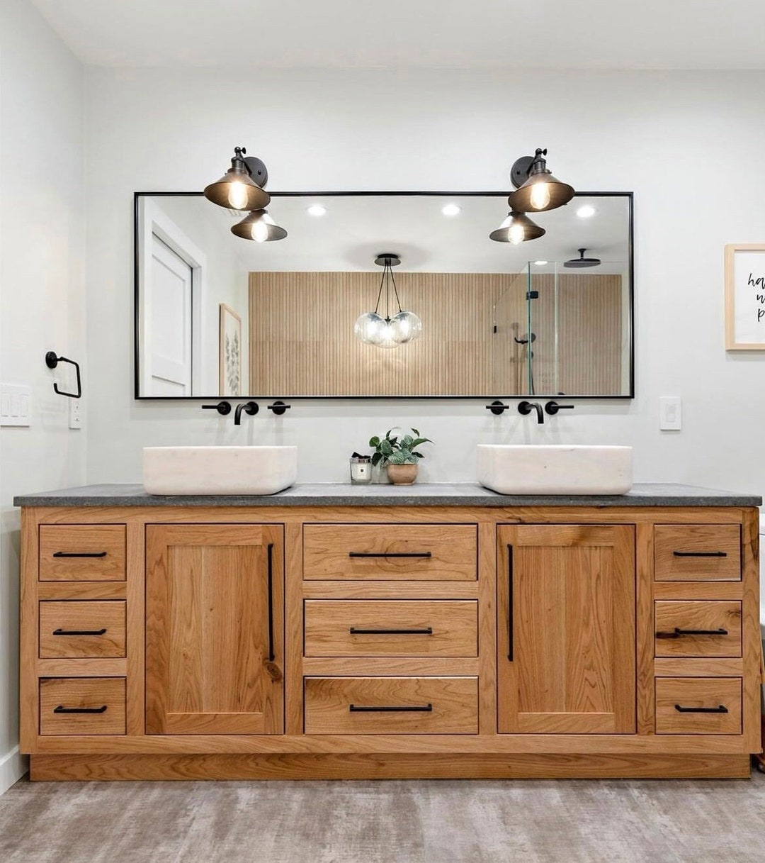 Handcrafted Butternut Vanity Base: 96" With Dovetailed Drawers - Etsy