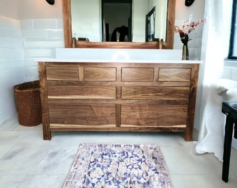 72" Black Walnut Vanity Base