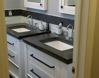 Painted vanity with concrete top