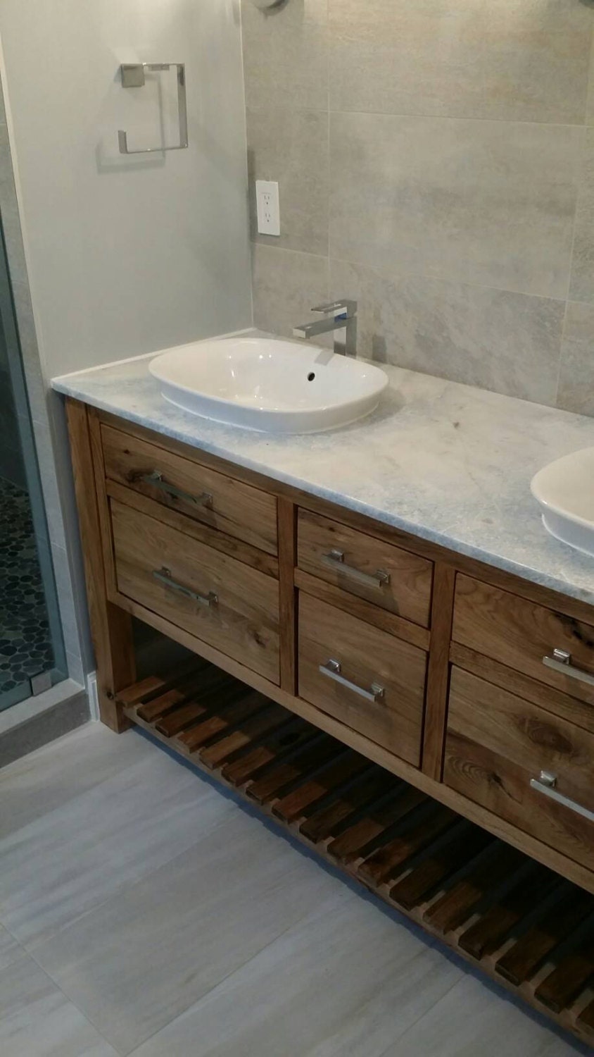 White Walnut Vanity Base Etsy