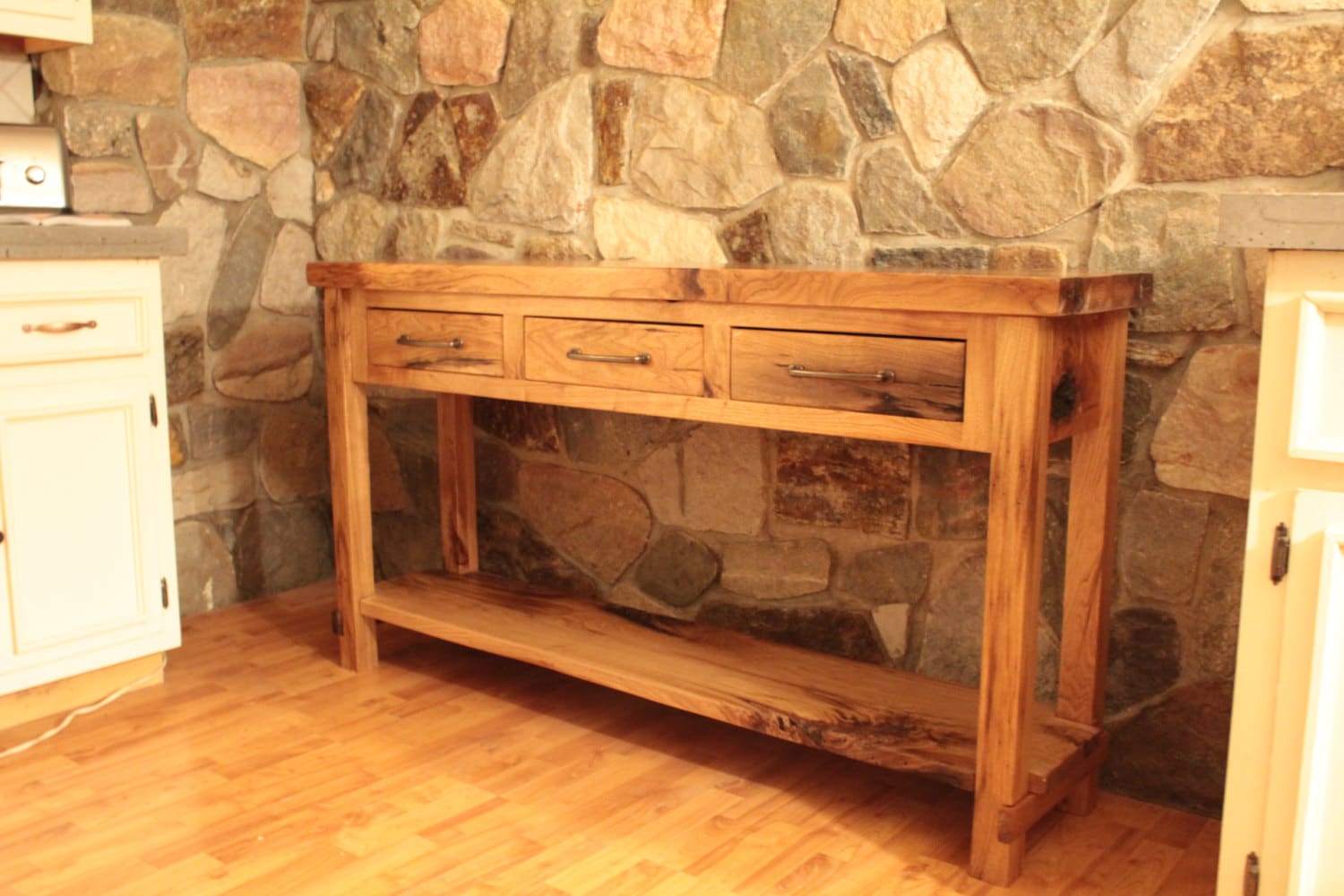 Walnut and sale white console table