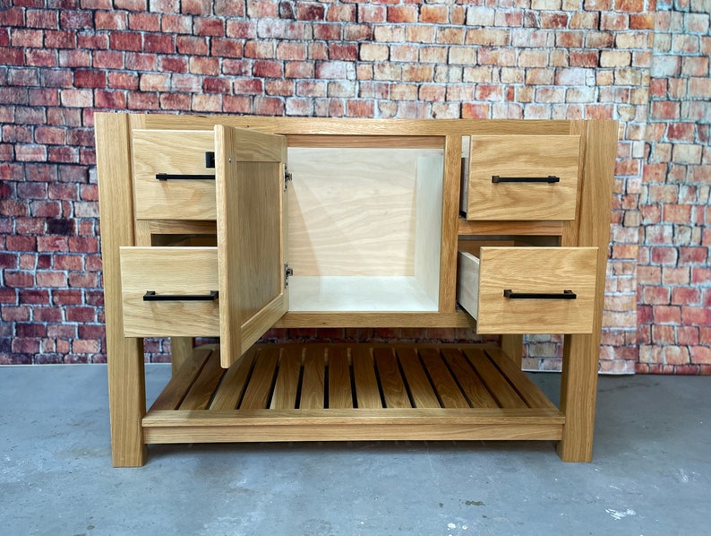 48 White Oak Vanity Base Etsy
