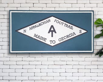 Large Painted Wood Appalachian Trail Sign