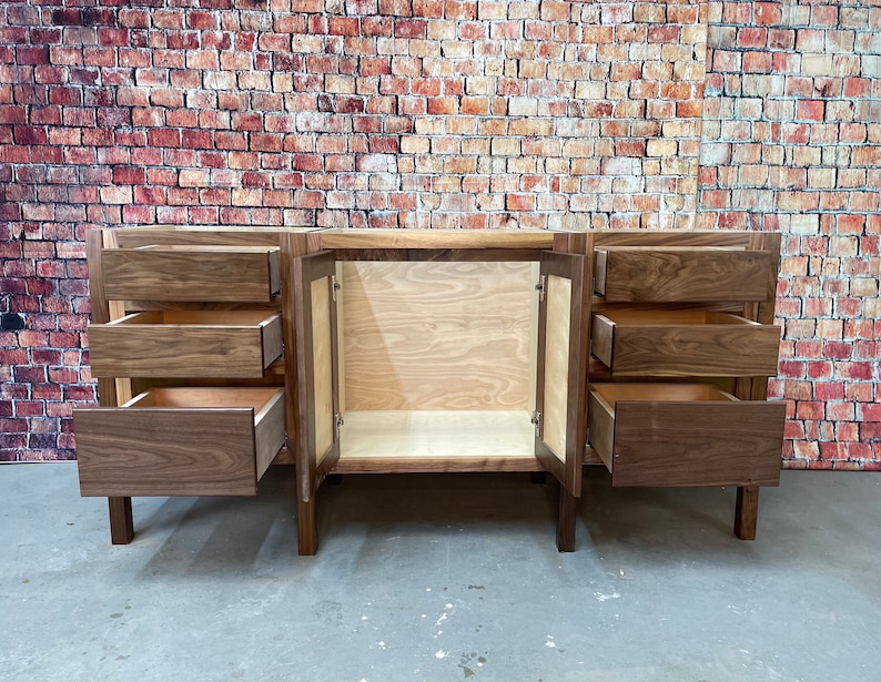 72 Black Walnut Vanity Base Etsy