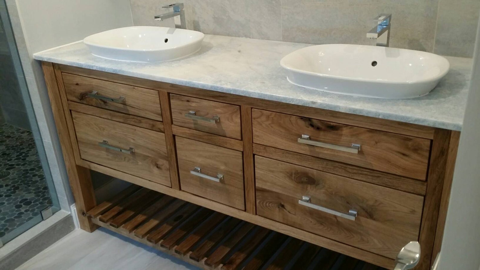 White Walnut Vanity Base Etsy