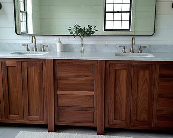 Black walnut double vanity