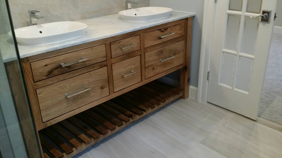 White Walnut Vanity Base Etsy