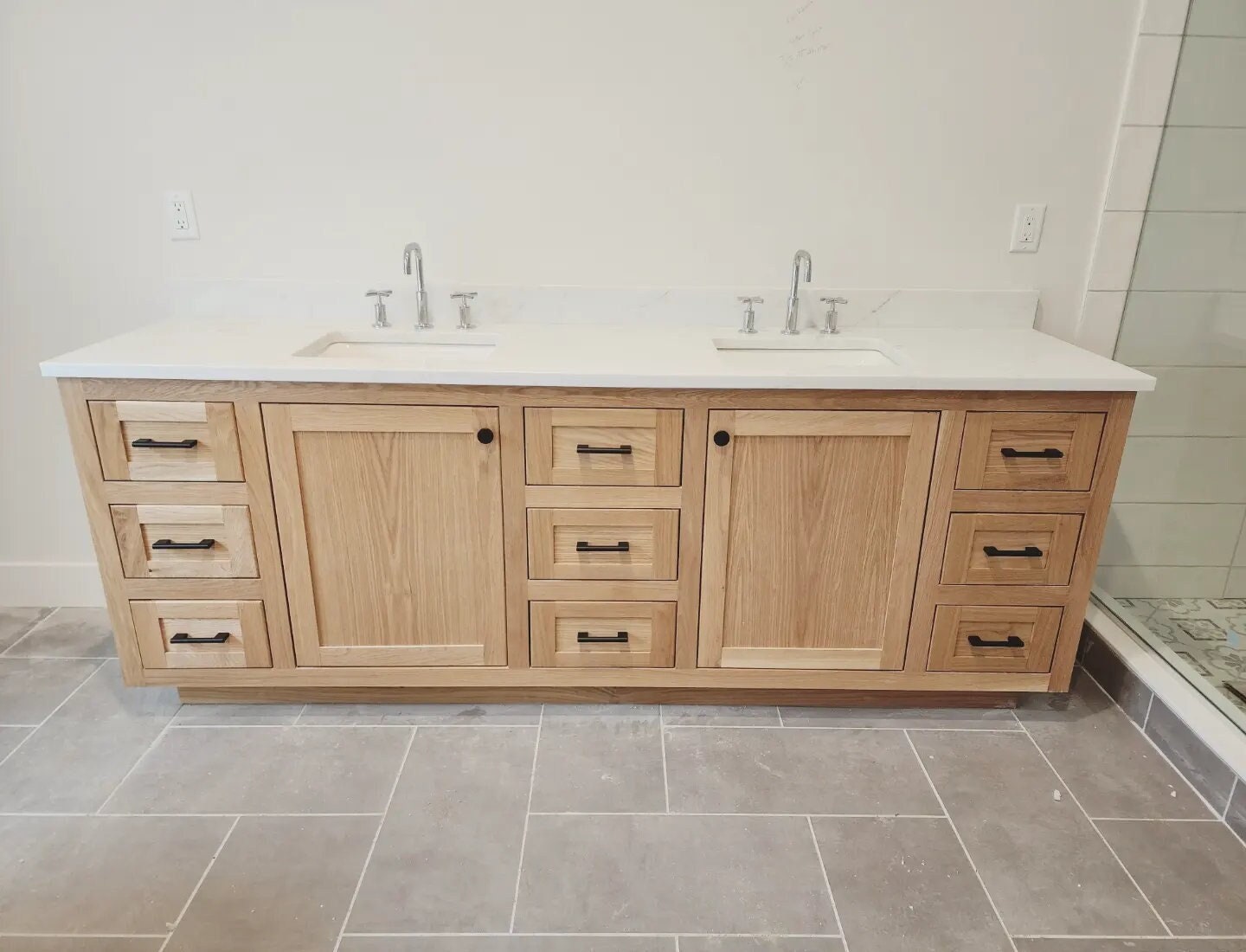 90&quot; White Oak Vanity