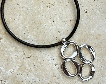 Silver Statement Pendant - Organic Loops High Polished Silver Pendant for Making Jewelry - Qty. 1