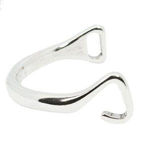 2pc Half Cuff Bracelet Component - Silver - Silver Plated - ZAMAK Metal Finding - Best Quality