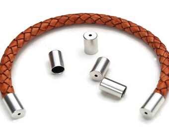 Packet 20 x Silver 304 Stainless Steel Tube End Caps 4 x 9mm Y01815
