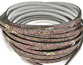 5 MM plat vintage boho-geïnspireerd leer - hoogwaardig leren koord - gemaakt in de EU - aantal. 2 ft/24"