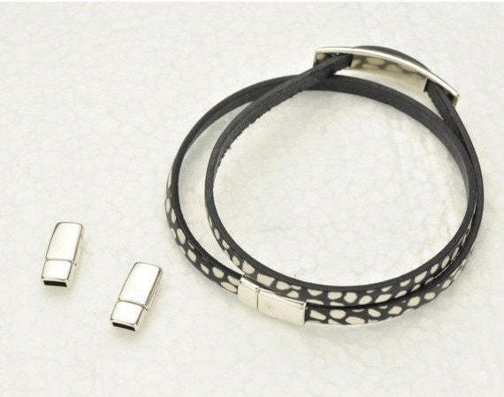 KONMAY 5 Sets 10.3x6.5mm Magnetic Clasp for Licorice Leather/Bracelet