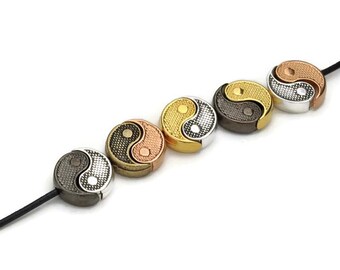 Yin-Yang Bead - Mixed Set - 1.5MM Hole - High Quality Metal Casting - Qty. 20pc