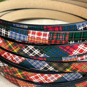10MM Patchwork Print Flat Leather Cord - High Quality Leather - Made in EU - 2ft/24&quot;
