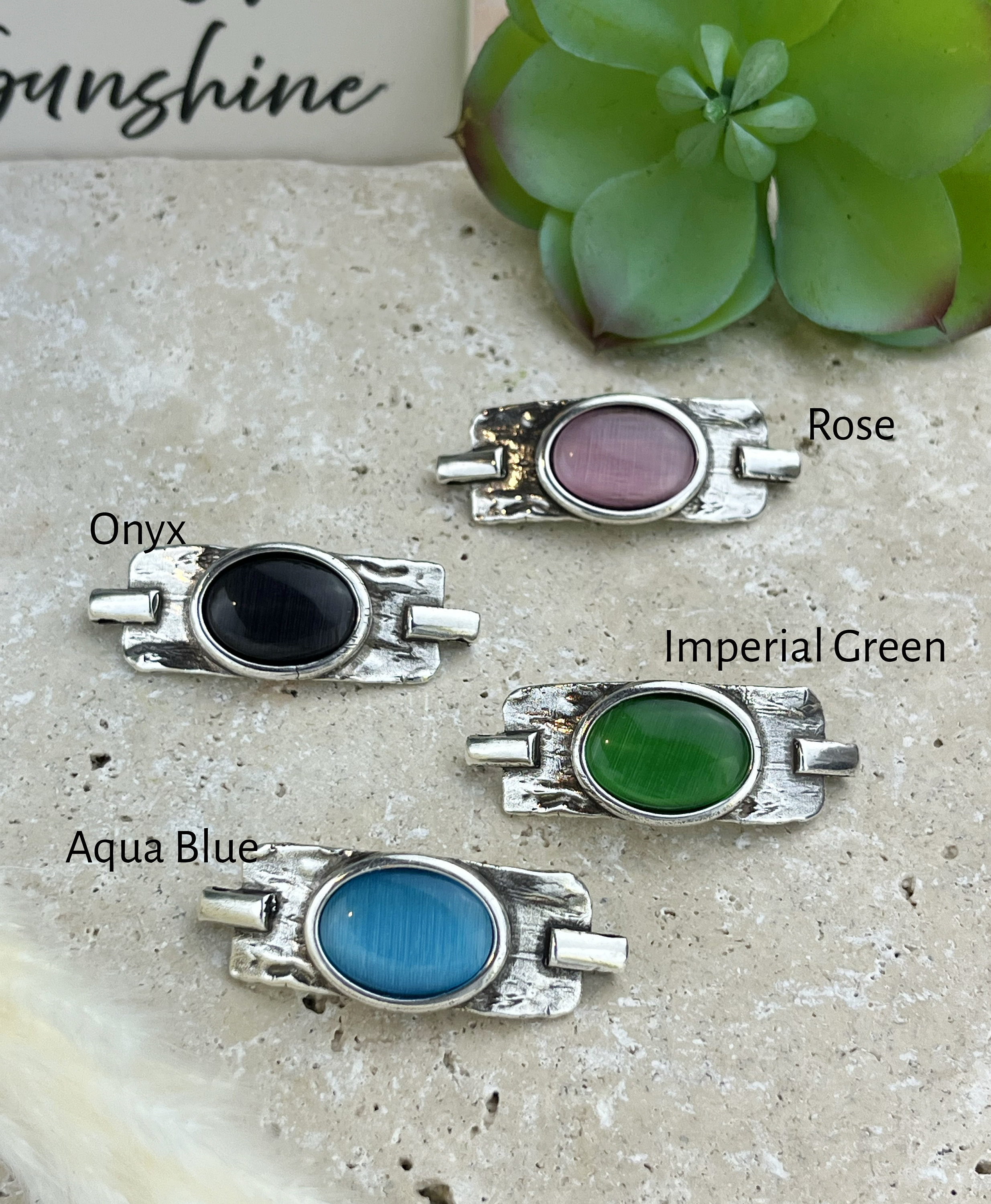 Austrian Crystal Connector - 10MM Flat Leather Cord Finding