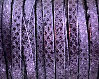 5MM Flat Leather - High Quality ITALIAN Leather - 1M/39.4" - Purple Diamond