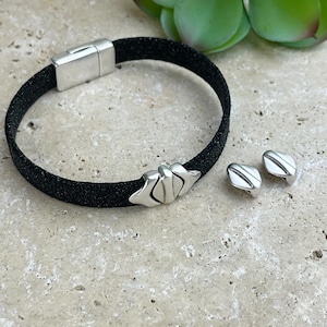10MM Raute Schieber - Zamak Schieber zur Herstellung von Armbändern - Sterling Silber überzogen