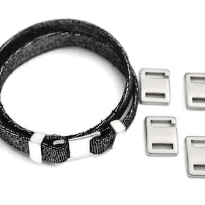 Flat Hook Connector/Clasps - Antique Silver  - 10MM Flat Leather Findings