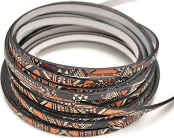 Cordoncino piatto in pelle da 5 mm Kenya - Cordoncino in pelle di alta qualità - Prodotto in UE - Quantità: 2 piedi/24"