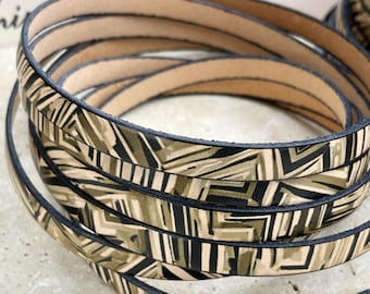 10MM Flat Leather - Desert Breeze - Genuine Leather Cord - High Quality Leather Cord for Making Jewelry