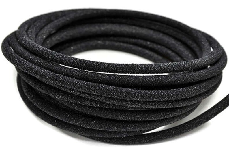 BULK 5MM Round Textured Leather Cord Black Beautiful Etsy