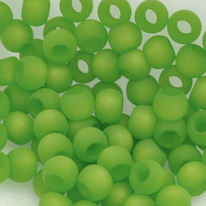 Frosted Resin Beads - Rondell Resin Beads - 4MM Hole - 13x14MM Beads - Green Beads - Beading Supplies - Jewelry Making Supplies Qty. 10