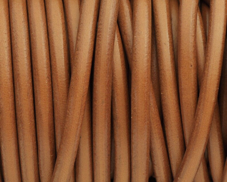 Cognac 5MM Round Leather Cord Cognac 2ft24