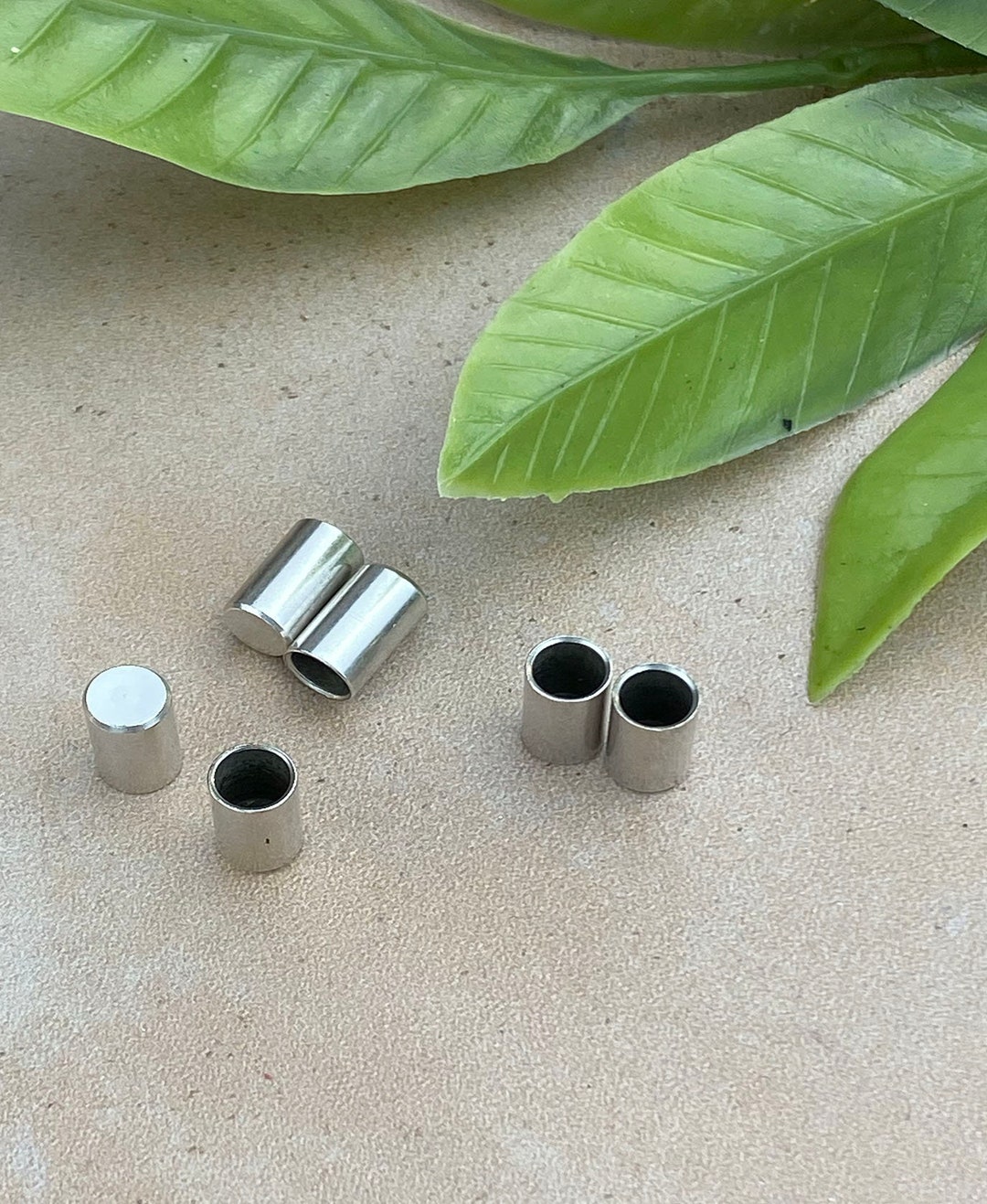 5MM Round Cord Smooth Cylinder End Caps Zamak Round Cord Endings Qty