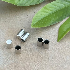 5MM Round Cord Smooth Cylinder End Caps -  Zamak Round Cord Endings Qty. 5pr/10pc