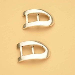 Connettore/chiusure con gancio curvo - Argento antico - Accessori in pelle piatta da 10 mm