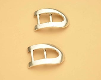 Curved Hook Connector/Clasps - Antique Silver  - 10MM Flat Leather Findings