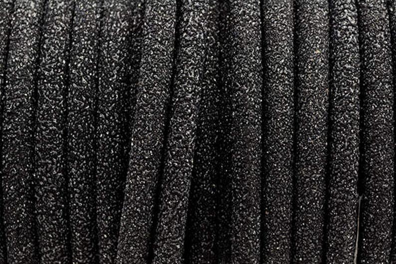 BULK 5MM Round Textured Leather Cord Black Beautiful - Etsy