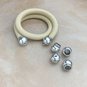 10MM Runde Glocke Inspirierte Endkappe - Antikes Silber - Zamak - Loch 10MM - Menge 2tlg