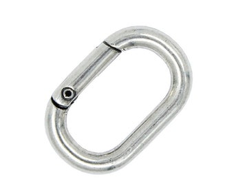 Oval Clasp for Making Jewelry and Key Chains - Zamak Finding - Silver Qty. 3