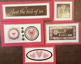 Smile CSC Premade Scrapbook PageCard Making SEWN Tags Set of 2