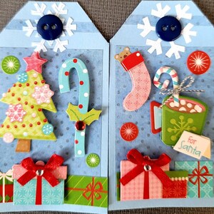 Étiquettes décoratives préfabriquées pour pages/cartes de scrapbooking (lot de 2) : pour le père Noël CSC