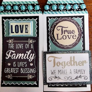 Fertige Scrapbook-Seite/Karte Herstellung genähte Tags (2er-Set): Love of a Family CSC