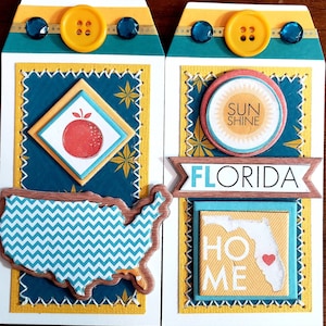 Fertige Scrapbook-Seite/Kartenherstellung (2er-Set): Florida CSC