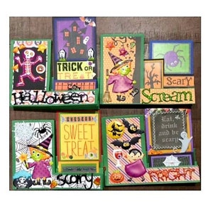 Set kant-en-klare versieringskaarten/Side Step Cards: Halloween (sterk verfraaid) CSC