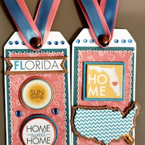 Fertige Scrapbook-Seite/Kartenherstellung (2er-Set): Florida CSC