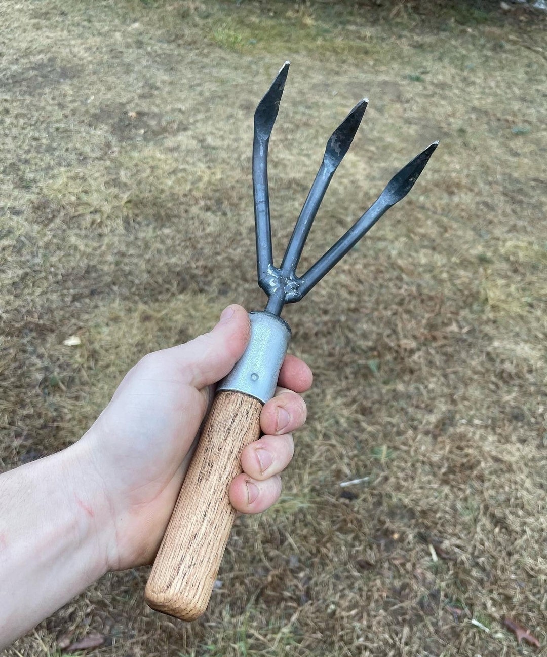 Hand Garden Cultivator Steel Tines and Collar Solid Etsy