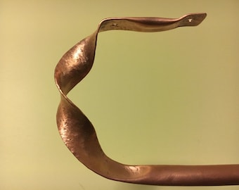 Handmade paper towel holder twisted copper