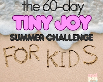 Tiny Joy Sommer Challenge für Kinder | 60-Tage druckbarer Aktivitätskalender | Bildschirmfreier Sommerspaß | Kinder Sommer Bucket List |Digitaler Download