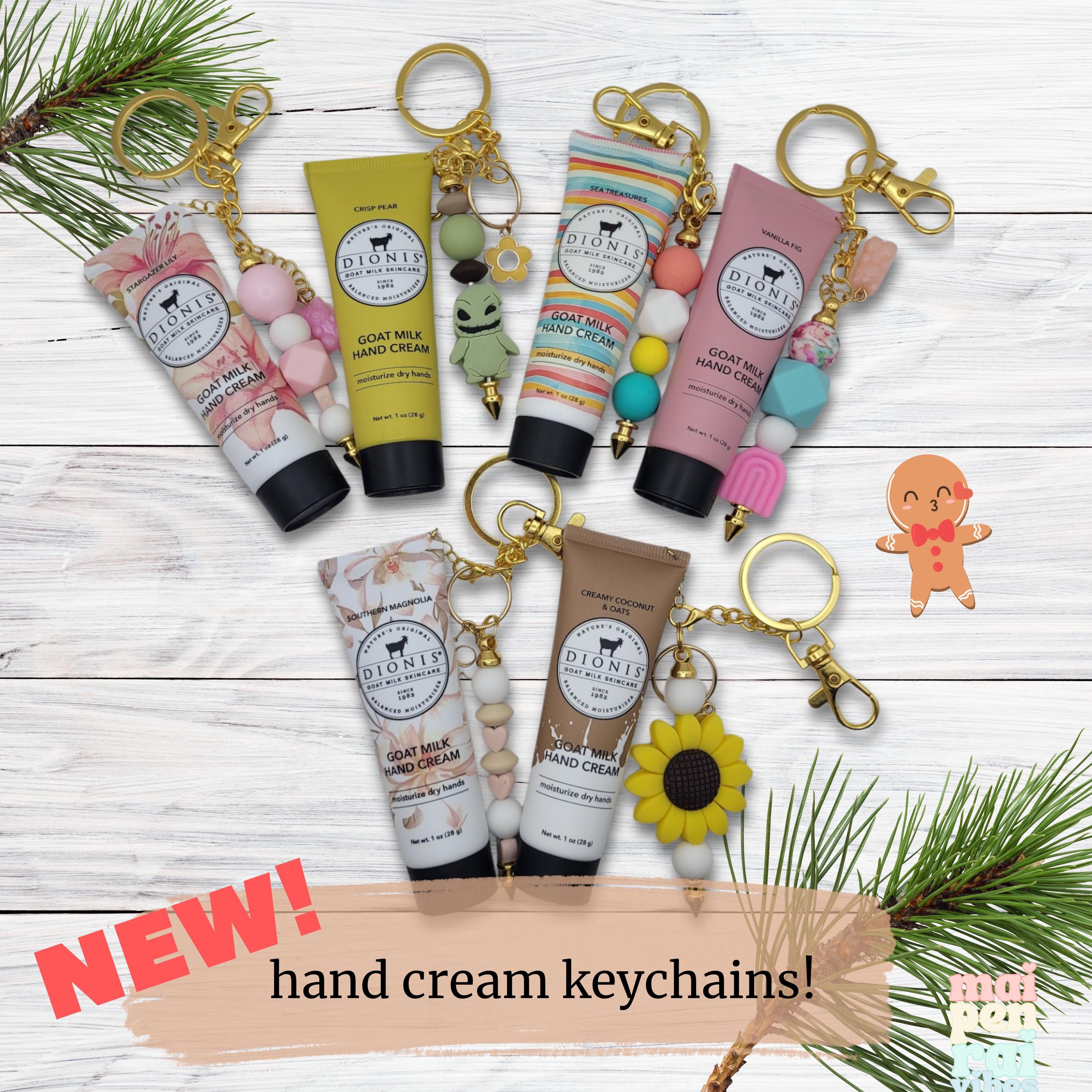 Goat milk hand cream keychain gift | purse charms | keychain lotion | coworker gift | hand lotion gift | hand cream charm | keychain charms