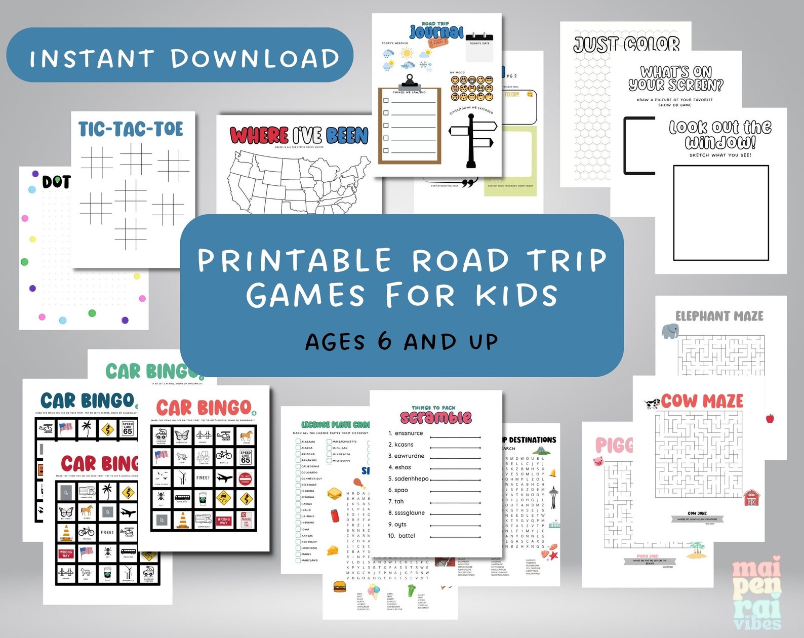 Printable Road Trip Games and Activities for Kids Family Road Trip
