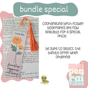 November Birthflower Month Birthday Card | Valentines Day | Friendship Card | Chrysanthemum | Card and bookmark bundle | November gift Bild 4