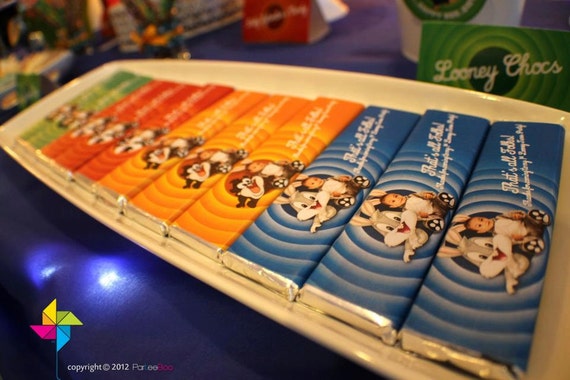 Customized Party Chocolate Bar Wrapper Looney Tunes Theme X Etsy