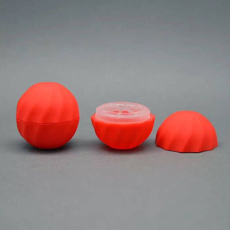 5pcs Red Diy Sphere Lip Balm Containers Cosmetic Ball Lip Etsy